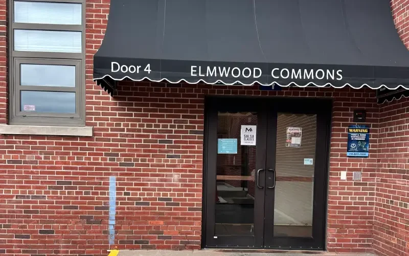 Door 4 entrance at Elmwood Commons, 3200 Elmwood Ave, Tonawanda, NY - arrival point for Time to Dance performances